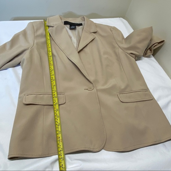 NWT Apostrophe Tan Lined One Button Blazer Size 18 - Picture 10 of 13
